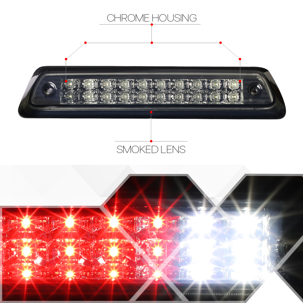 Fits 20092014 F150/Mark LT [Chrome/Smoke] LED Third 3rd Brake Light